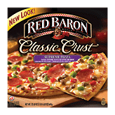 Red Baron Classic Crust supreme pizza with sausage, green and red peppers, pepperoni, and onions Full-Size Picture